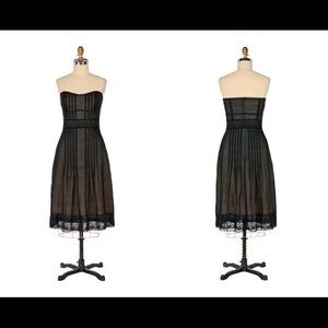 Anthropologie Fine Lines Strapless Black Dress